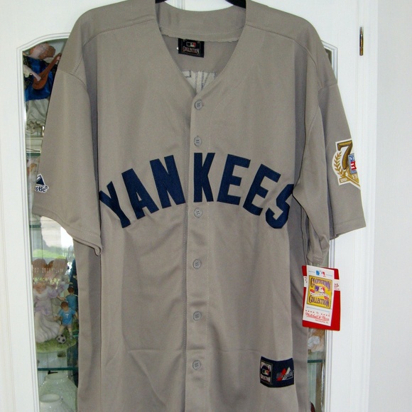 NEW MITCHELL & NESS NEW YORK YANKEES #7 MICKEY MANTLE GRAY XL JERSEY A BEAUTY - Picture 1 of 6